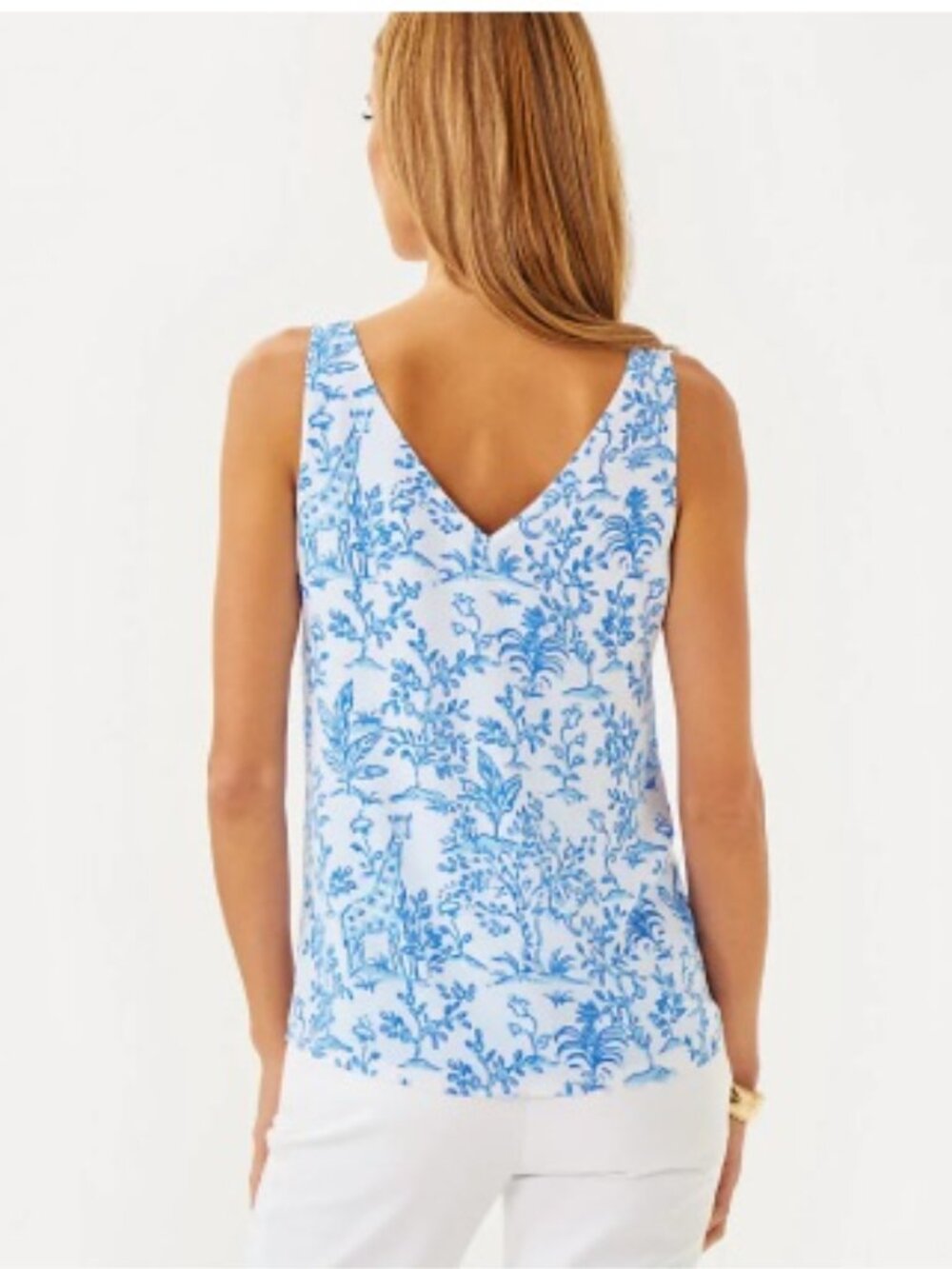 NWT Lilly Pulitzer Florin Straight Hem Shirt Top, Resort White Tall Tales | XS - Picture 3 of 8